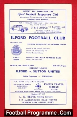 Ilford v Sutton United 1966