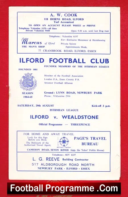 Ilford v Wealdstone 1964