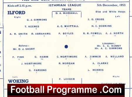 Ilford v Woking 1953