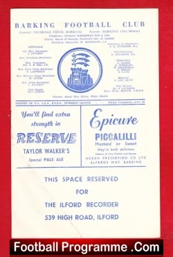 Isthmian League v Royal Navy 1965
