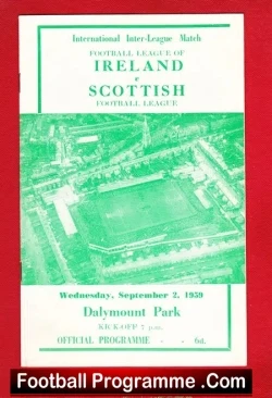 League Of Ireland v Scottish League 1959 - at Dalymount Park - football programme
