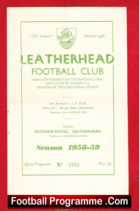Leatherhead v Eastbourne 1958