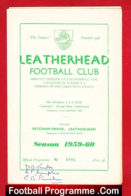 Leatherhead v Edgware Town 1960