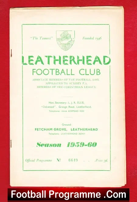 Leatherhead v Redhill 1959