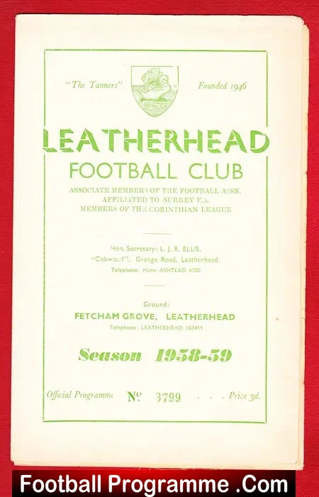 Leatherhead v Wembley 1958