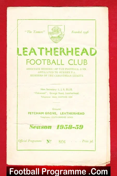 Leatherhead v Worthing 1958