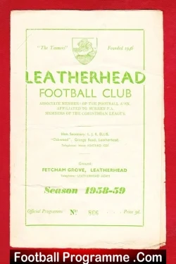 Leatherhead v Worthing 1958