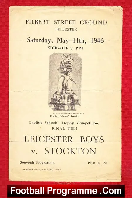 Leicester Boys v Stockton 1946 – Schoolboys Cup Final
