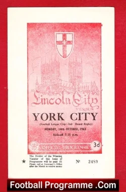 Lincoln City v York City 1963 - football programme
