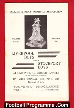 Liverpool Boys v Stockport Boys 1948 – Schoolboys Cup Final