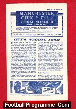 Manchester City v Chesterfield 1946 - football programme
