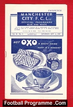 Manchester City v Sunderland 1947 - football programme