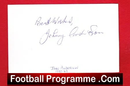 Manchester United Johnny Anderson Autograph Signed 1946 – 1949