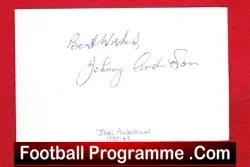 Manchester United Johnny Anderson Autograph Signed 1946 – 1949