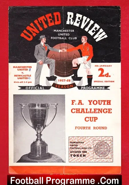Manchester United v Newcastle United 1958 – Youth Cup Plus Token