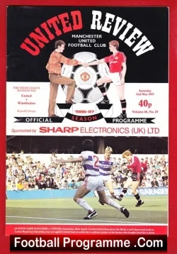 Manchester United v Wimbledon 1987 - football programme