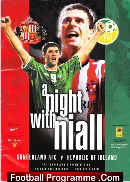Niall Quinn Testimonial Benefit Match Sunderland 2002 PLUS