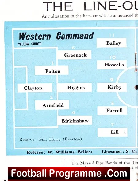 Northern Ireland League v Western Command 1955 - British Army