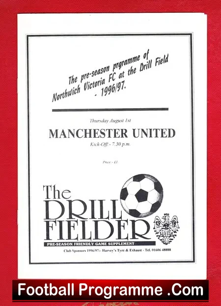 Northwich Victoria v Manchester United 1996 – Pre Season Match