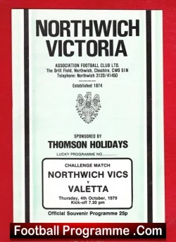 Northwich Victoria v Valetta 1979 – Malta Football Team