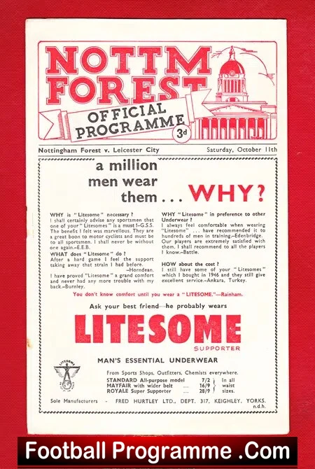 Nottingham Forest v Leicester City 1952