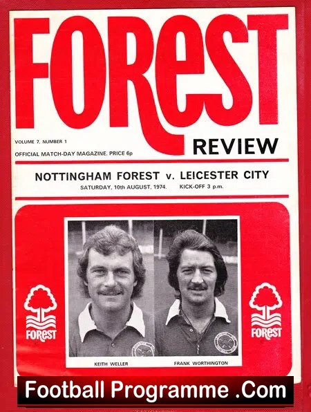 Nottingham Forest v Leicester City 1974 – Pre Season Friendly