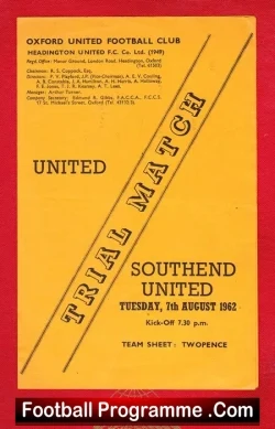 Oxford United v Southend United 1962 – Trails Game