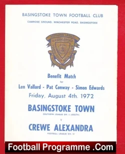 Pat Conway Testimonial Benefit Match Basingstoke Town 1972