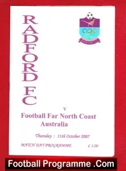 Radford v North Coast Australia 2007 - football programme