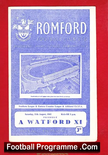 Romford v Watford 1962 – Friendly Match Brooklands Sports Ground