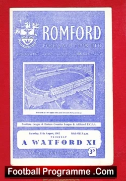 Romford v Watford 1962 – Friendly Match Brooklands Sports Ground