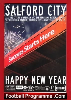 Salford City v Wrexham 2019 - New Years Day - football programme