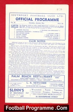 Southport v Wrexham 1948 - 1940s Programmes - football programme
