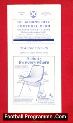 St Albans City v Aveley 1977
