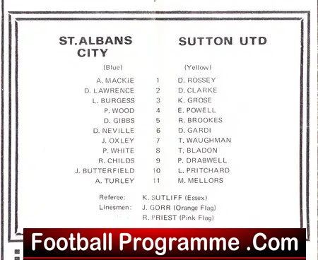 St Albans City v Sutton United 1970 - Isthmian League