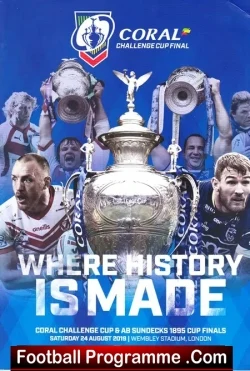 St Helens Rugby v Warrington 2019 - Challenge Cup Final Wembley - rugby programme