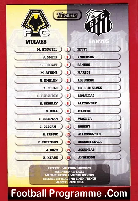 Steve Bull Testimonial Benefit Match Wolves Wolverhampton 1997