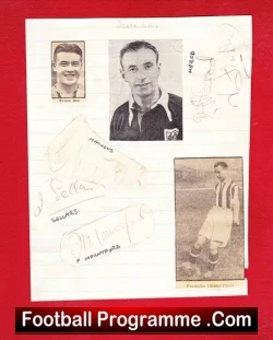 Stoke City Football Club Multi Signed Autogrphed Sheet 1940s - football programme