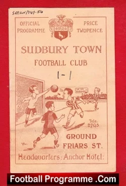 Sudbury Town v Bury 1949 - football programme