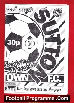 Sutton Town v Ruddington 1988 - Notts Senior Cup - football programme