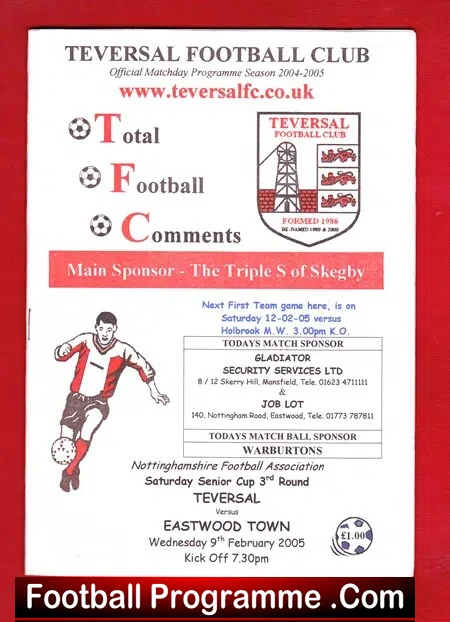 Teversal v Eastwood Town 2005 – Notts Senior Cup