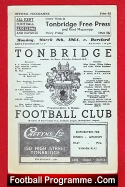 Tonbridge v Dartford 1964 – Kent Floodlight Cup
