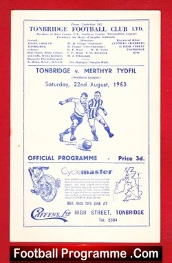 Tonbridge v Merthyr Tydfil 1953 – Southern League