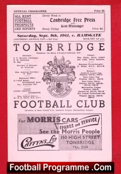 Tonbridge v Ramsgate 1961 – Southern League Cup