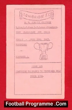 Tonbridge v Ramsgate 1967 – Kent Floodlight Cup Final