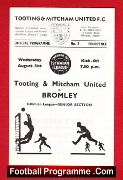 Tooting Mitcham United v Bromley 1966