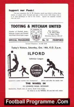 Tooting Mitcham United v Ilford 1967