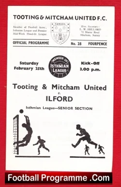 Tooting Mitcham United v Ilford 1967