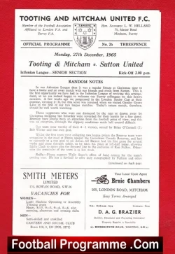 Tooting Mitcham United v Sutton United 1965