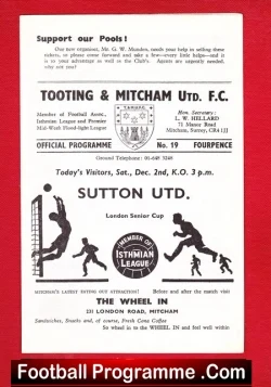 Tooting Mitcham United v Sutton United 1967 – 02/12